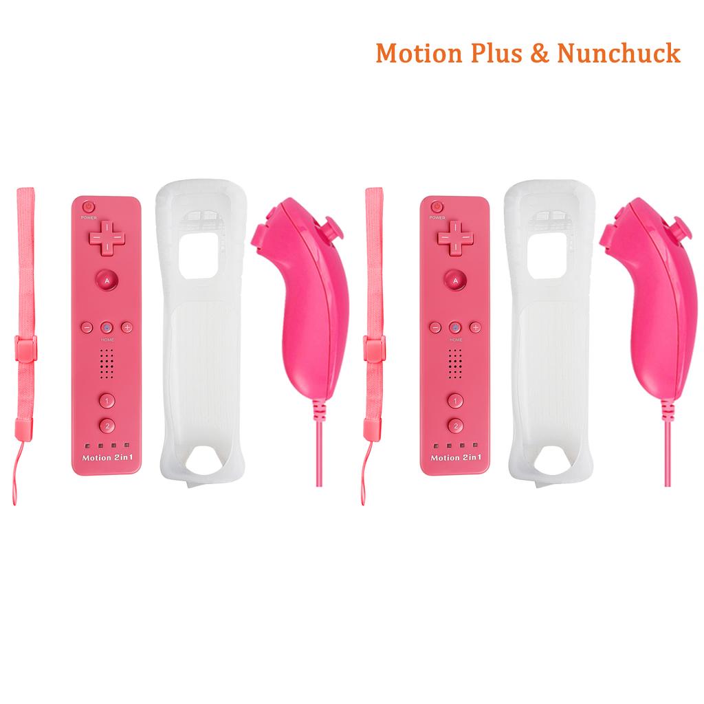 2 In 1 Wireless Gamepad for Nintendo Wii/Wii Game Remote Controller Joystick Joypad Nunchuck Hand Curved Game Handle Accessories