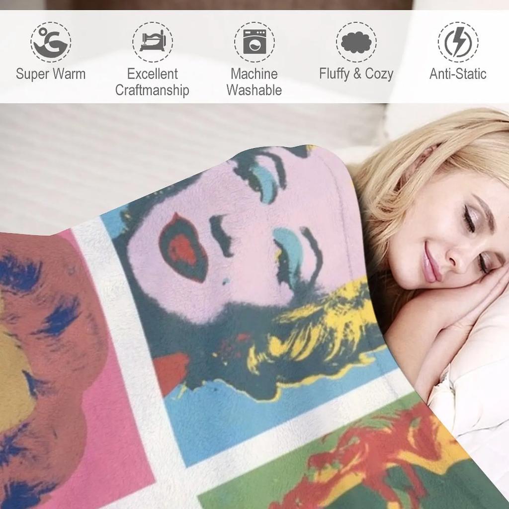 Warhol Marilyn Monroe Screenprints Throw Blanket Blanket For Sofa Blankets For Sofas Heavy Blanket