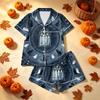 Women's Halloween Print Pajama Set Comfortable Casual Wear Two-Piece Sleepwear