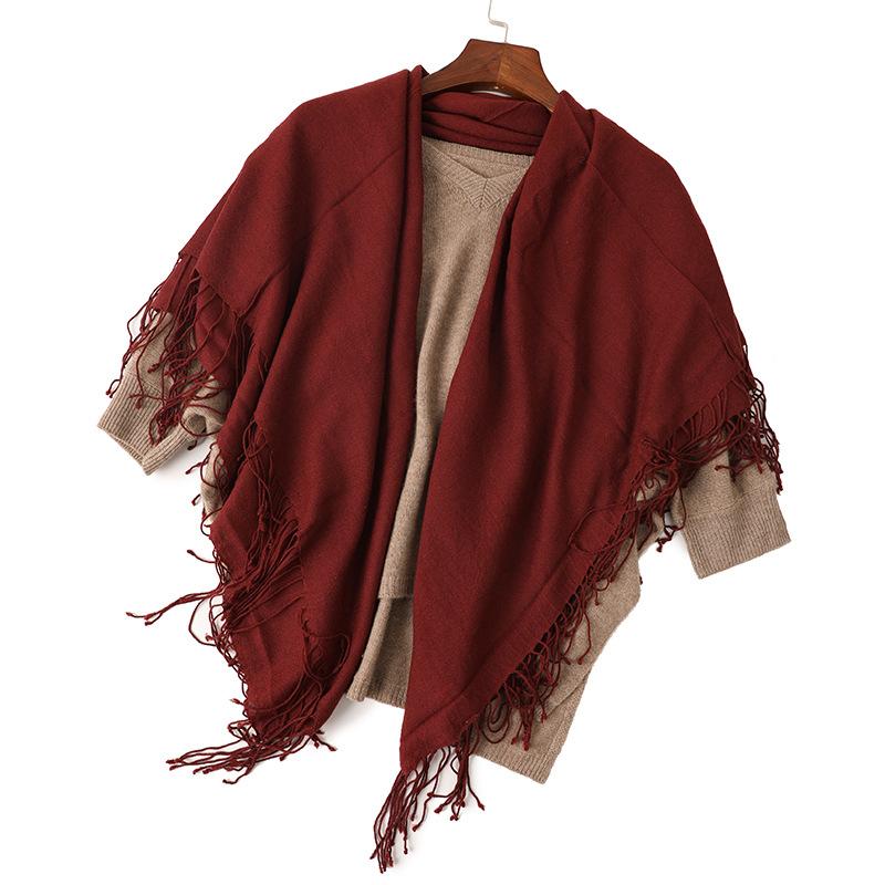 Cashmere scarf women's light scarf worsted tassel plain cashmere shawl new product
