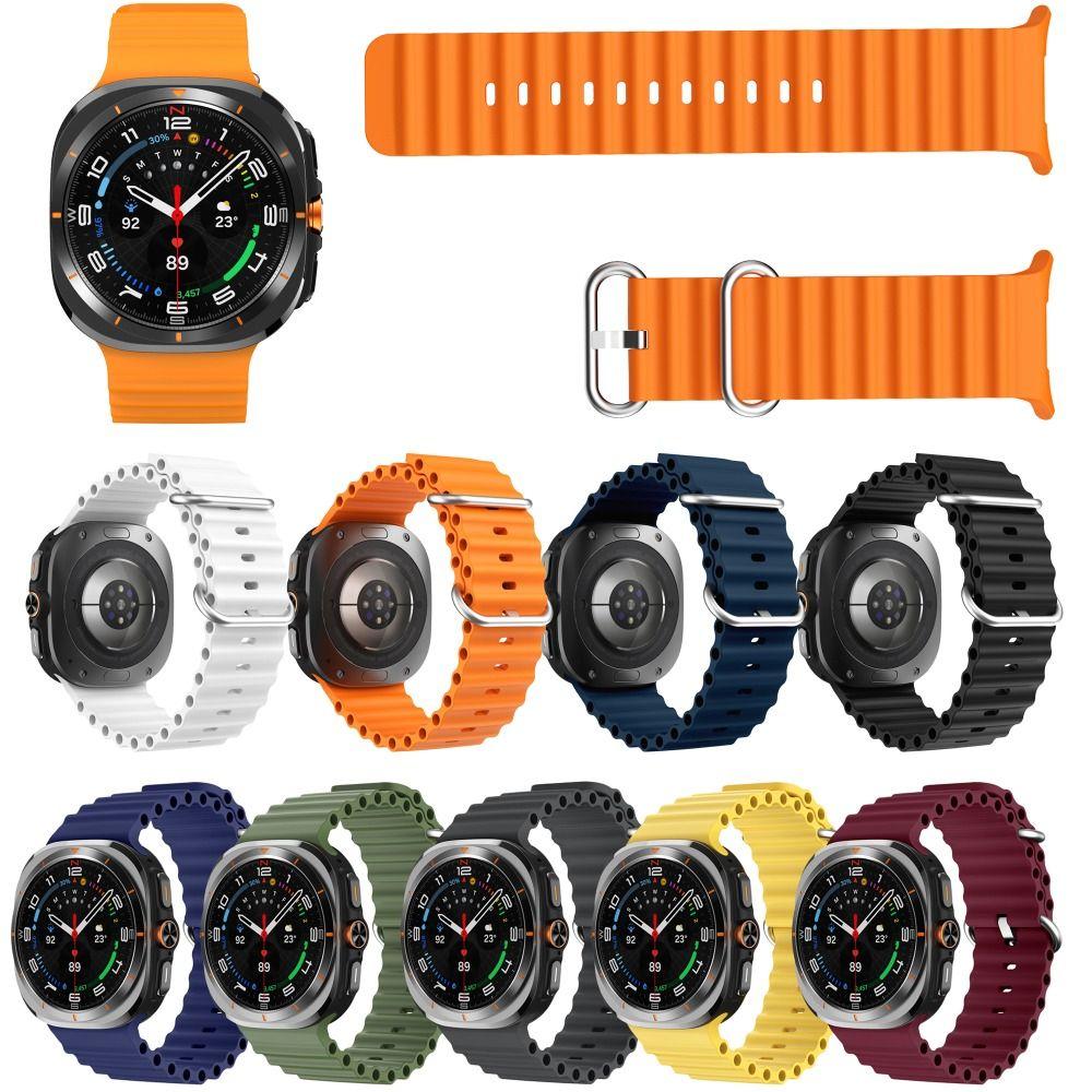 

Breathable Watch Band Silicone Ocean Wristband Sports Strap for Samsung Galaxy Watch Ultra 47mm помаранчевий