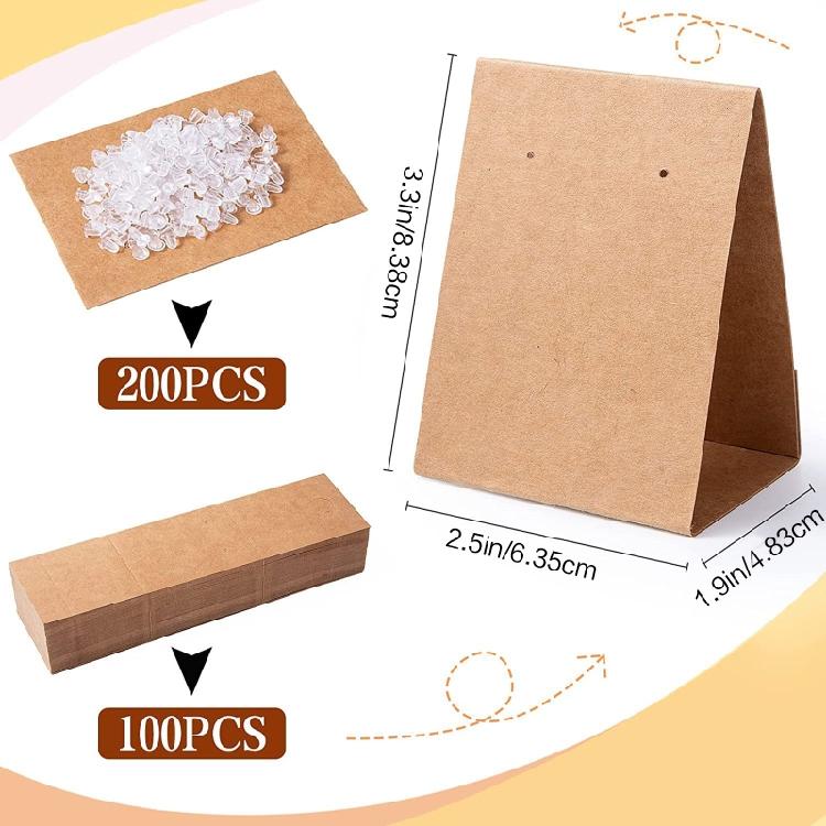 100Pcs Earring Card Holders 200x Earplug for Selling DIY Earring Jewelry Display