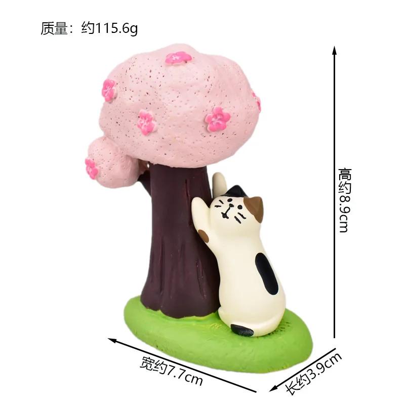 Zakka Summer Day Resin Ornaments watermelon Cat Home Desktop Scenic Decoration Mini Shooting Props Collection Toy for Kids
