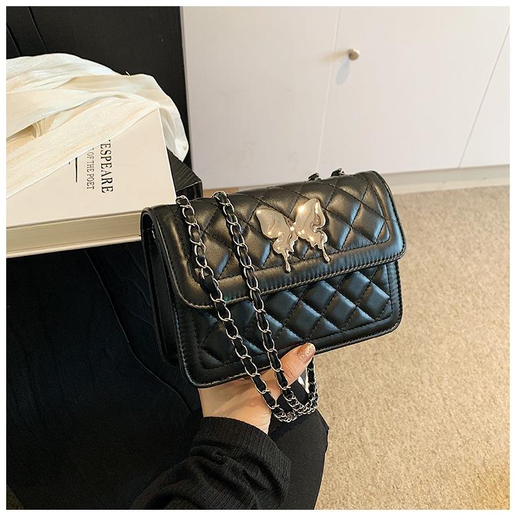 

Премиальная модная сумка с бантом под мышкой, женская простая квадратная сумка с цепочкой из бриллиантов, модная сумка-мессенджер через плечо чёрный