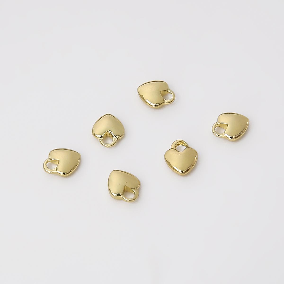 

10 шт. 6 мм латунные крошечные подвески в виде сердечек для изготовления серег-браслетов DIY ювелирных изделий 6x7mm 10pcs/bag