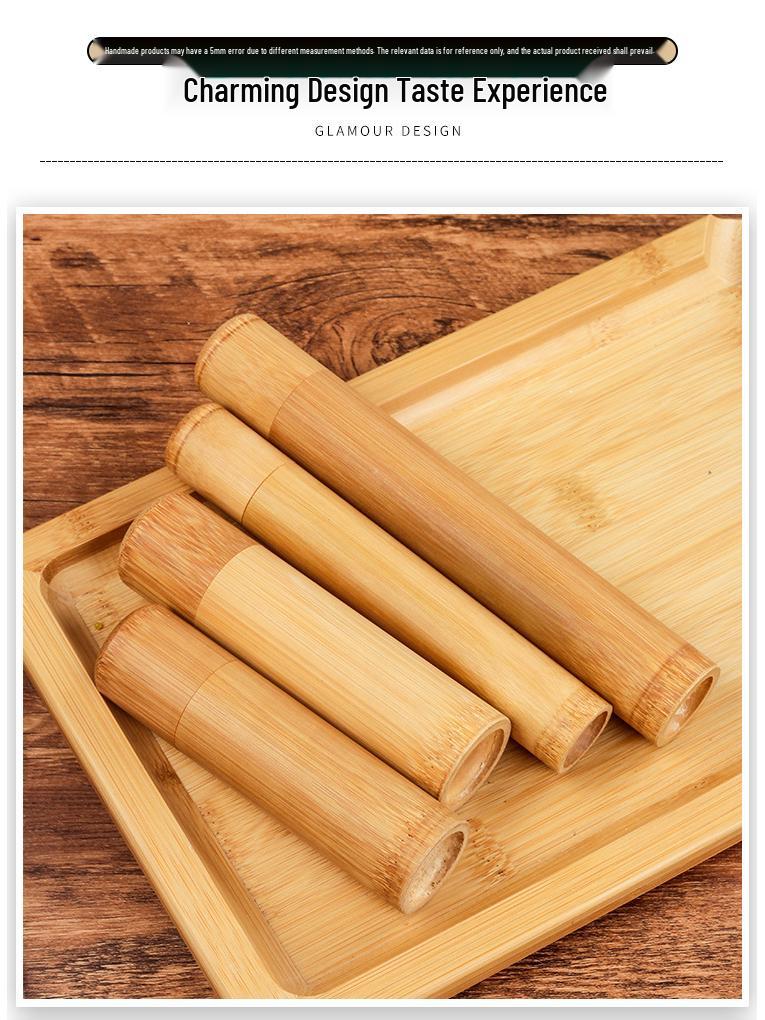 Portable Bamboo Cigar Humidor: Carbonized Tube, Moisture-Proof, Travel-Ready Storage Box