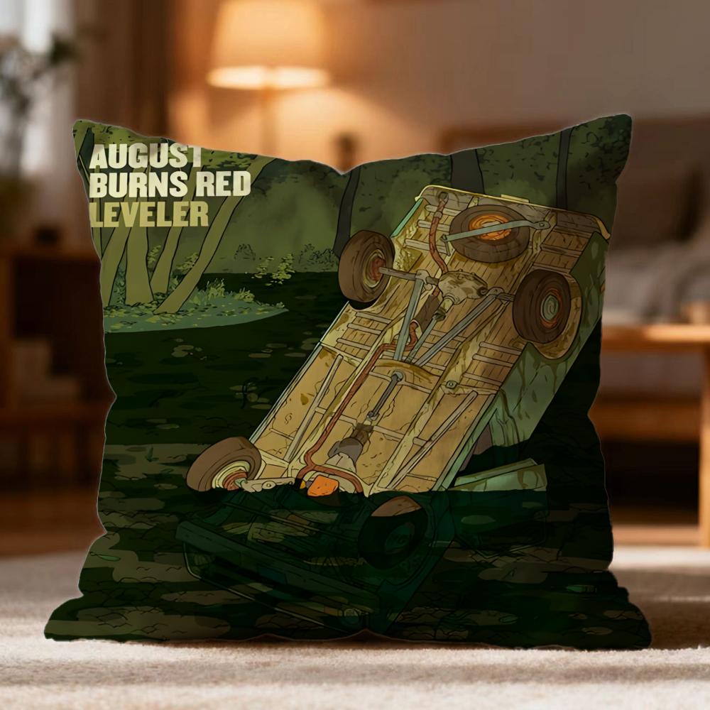 Popular A-AAugust Burns Red Cushion Cover Soft Washable Pillow Case Multi-Scene for Couch Bed Travel Office Use