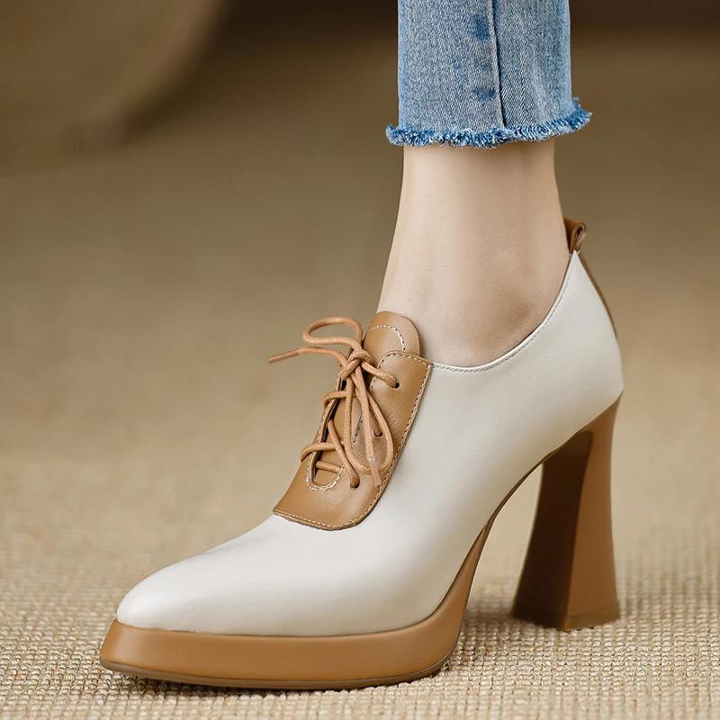 

Женские одинарные туфли Высокое качество Толстая подошва Острый носок Ремешок Водонепроницаемая платформа Мода Все Удобные Нескользящие Дышащие 34 покинуть белый