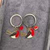 Süßer Rotkehlchen Vogel Emaille Schlüsselanhänger Kreativer Metall Rotes Herz Anhänger Schlüsselanhänger Romantischer Tier Schmuck Geschenk Für Frauen Mädchen