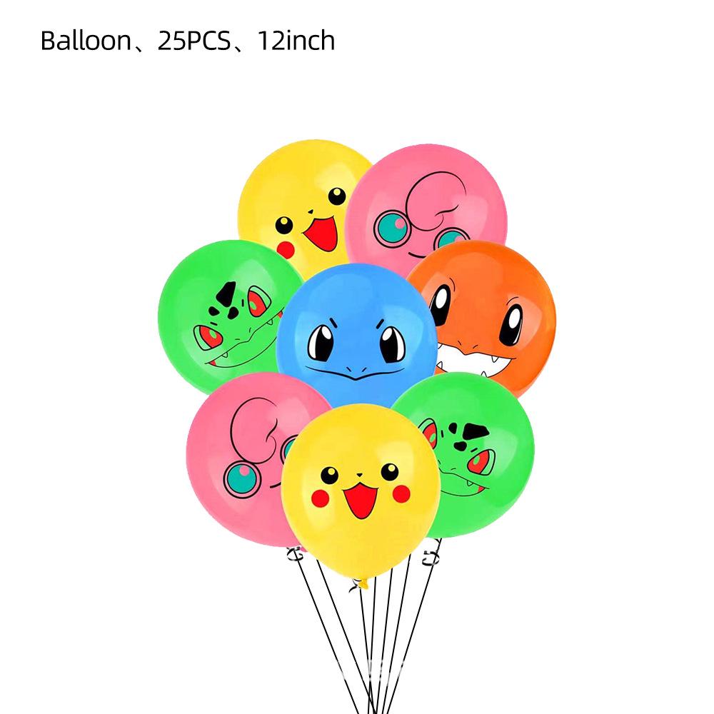 Pikachu Party Set: Pokemon Birthday Bunting, Cake Toppers, Balloons, and Swirl Decorations