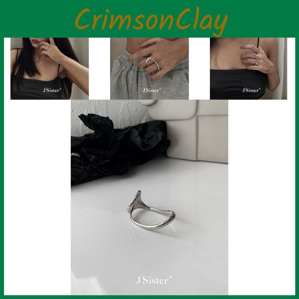 925 Silver Fashionable Double Finger Ring For Women Irregular Geometric Design Perfect Gift