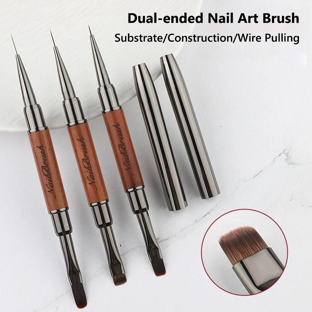 Professional Nail Liner Brush Sandalwood Pole Nail Art Phototherapy Pen Nail Painting