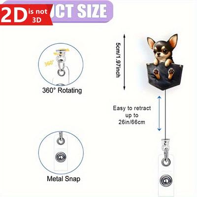 Fun Retractable Badge Clip, a Perfect Gift for Veterinarians, Nurses, and Dog Lovers.