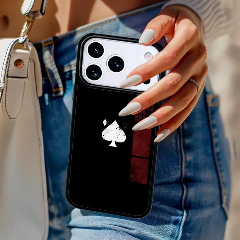 Ace of Spades Poker soft Phone Case For iPhone 17 Air 14 15 13 12 Max Cover For Apple 14 15 16 16e 11 Pro Max Plus Coque