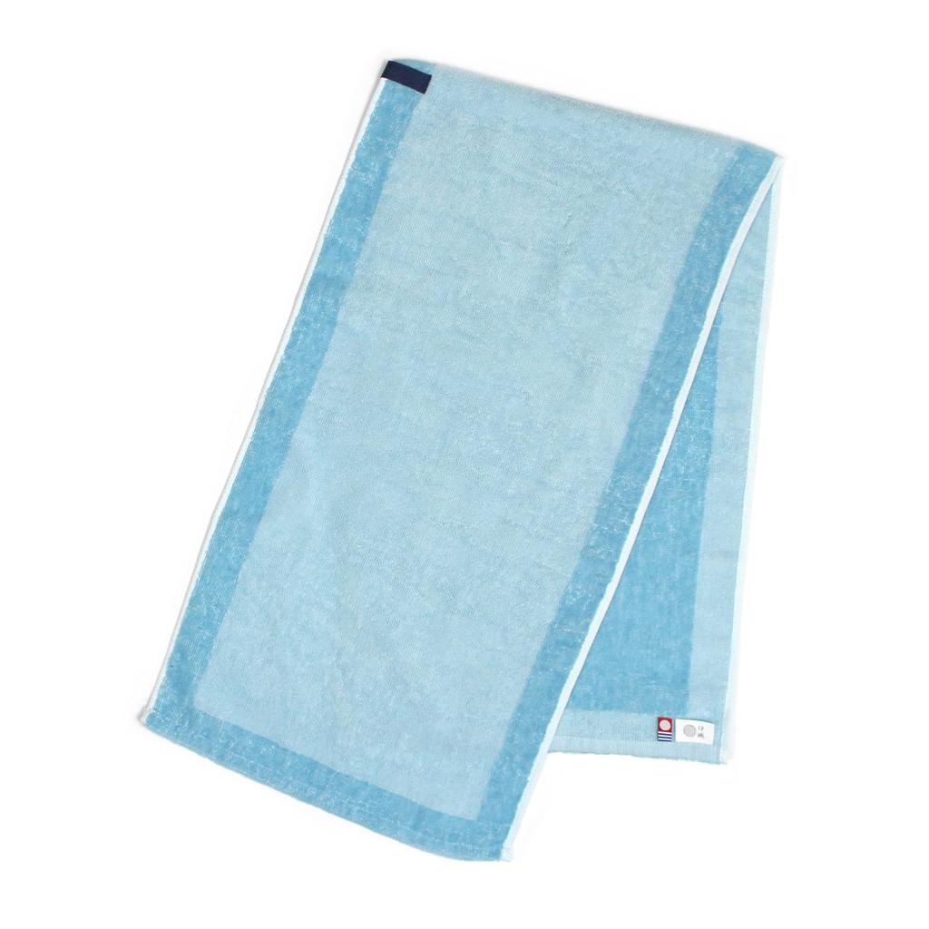 Iori Imabari Rim Organic Cotton Bath Towel Suitable for Sauna and Bath Towel, (Blue), Quick-Drying,
