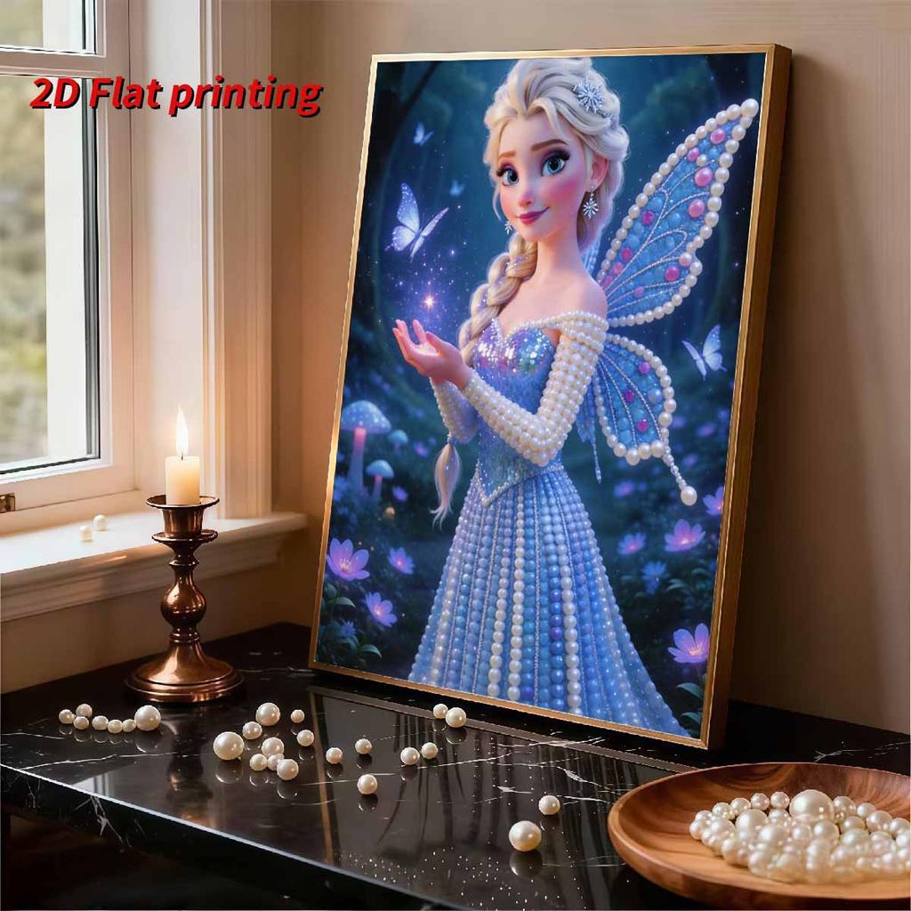 Disney Pearl Painting Frozen Elf Fairy Creative Art 5D Pearl Embroidery Cross Stitch Kit Handmade DIY Home and Room Decor Gift