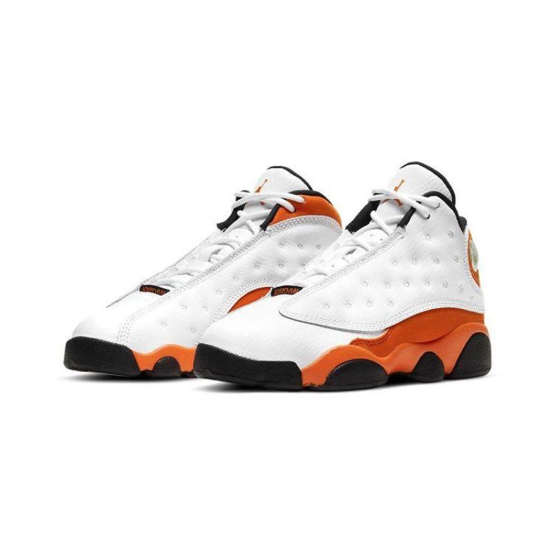 Air Jordan 13 Retro Starfish leather high-top kids basketball shoes starfish orange for little & big kids DJ3005-108