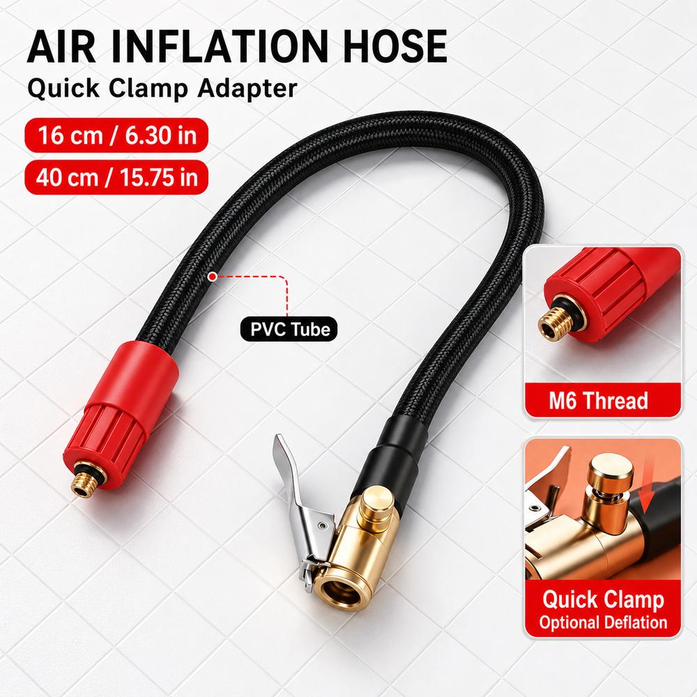 PVC Air Inflation Hose External Thread Quick Clamp Air Hose Pneumatic Accessories