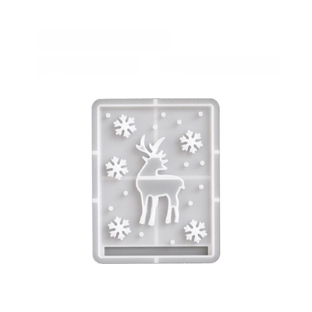 Christmas Series Resin Shadow Box Mold Santa Claus UV Epoxy Silicone Hollow Lamp Mold DIY Crafts Elk Snowflake Pattern