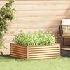 Raised Bed Light Brown 98 X 100 X 36 Cm Galvanized Steel