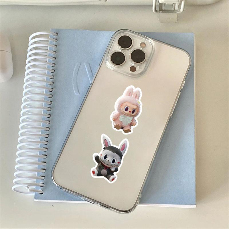 60Pcs Labubu Monster Cartoon Waterproof Stickers Pack Cute Water Bottle Laptop Skateboard Scrapbook Anime Accessories