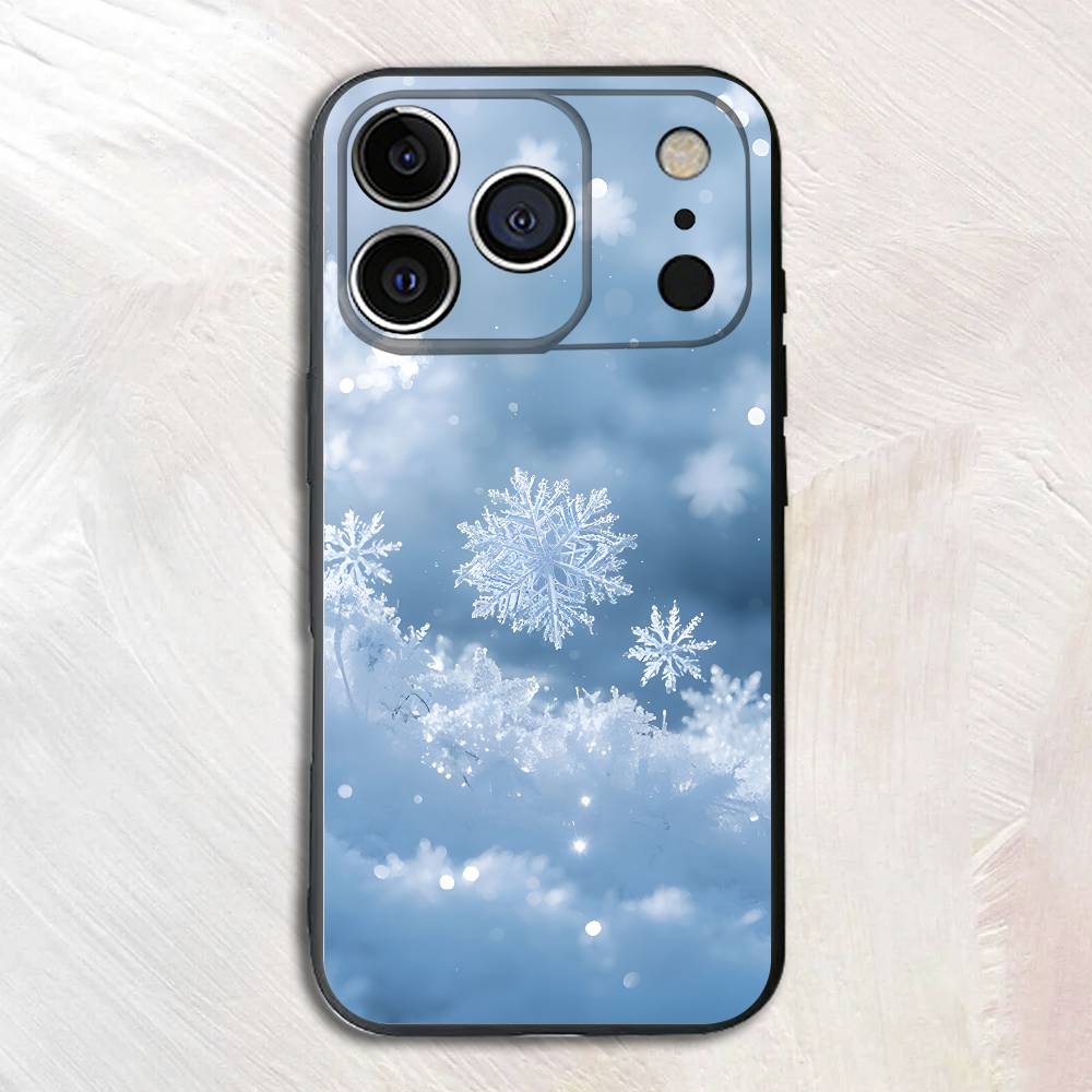 Beautiful Snowflake Silicone Soft Phone Case For iPhone17 16 15 14 13 12 11 Pro Max Plus X XR SE Cover