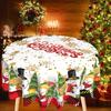 WTEMPO Christmas Round Printed Tablecloth Christmas Indoor & Outdoor Party Tablecloth Kitchen Accessories Christmas Gift, Festive Home Decorations
