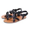 Mens Summer Breathable Leather Sandals Comfortable Roman Slippers for Outdoor Walking Casual Wear Non Slip