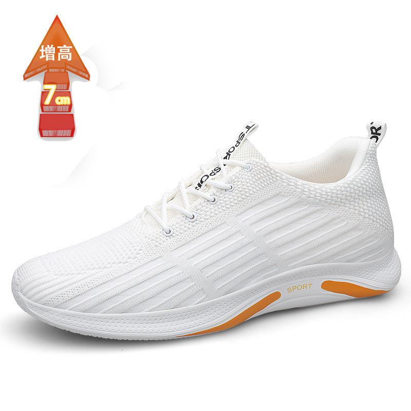 Men's breathable sports shoes soft-soled running versatile men's shoes invisible height increase 7CM thin mesh casual shoes