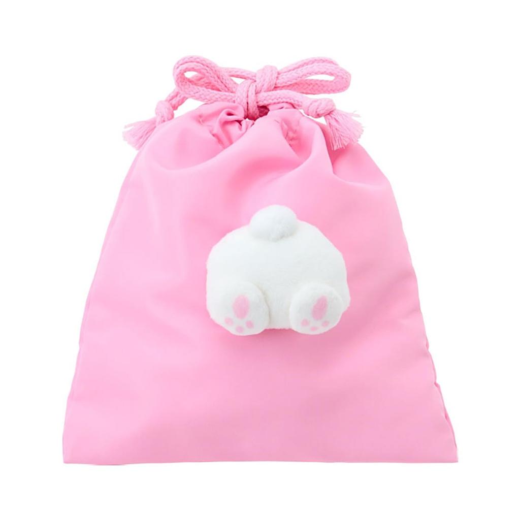 Sanrio My Melody Drawstring Pouch with Mascot Soft Plush Coin Bag Organizer 144312