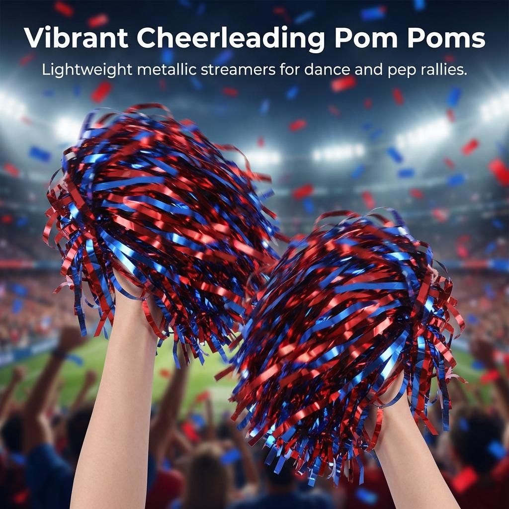 2 Stück zweifarbige Cheerleading-Pompons Tanz-Performance-Requisiten für Cheer-Dance-Team-Events