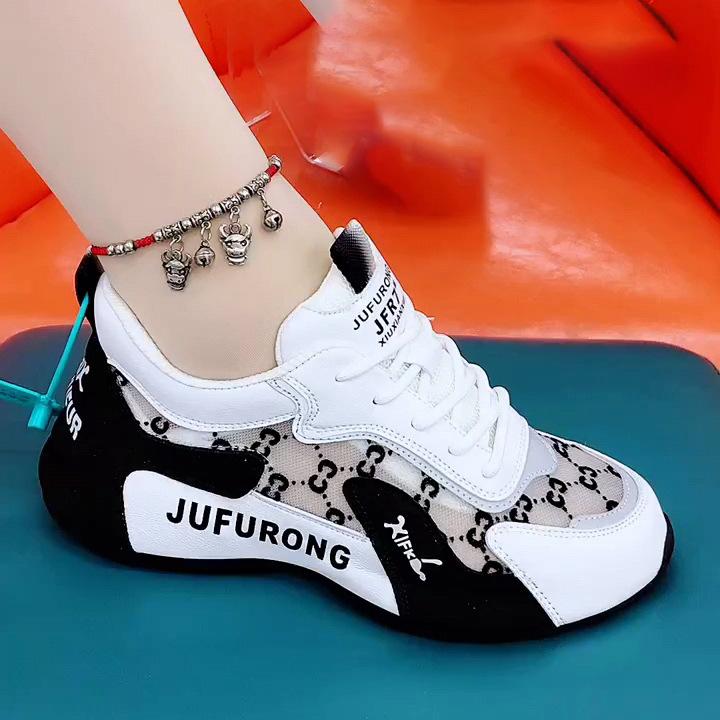 Mesh Platform Sports Shoes Women's Summer Hollow Breathable Color Matching Casual Shoes