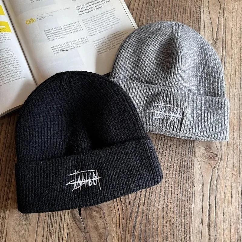 Knit Hat Men Winter Warm Acrylic Beanie For Casual Outdoor Wear
