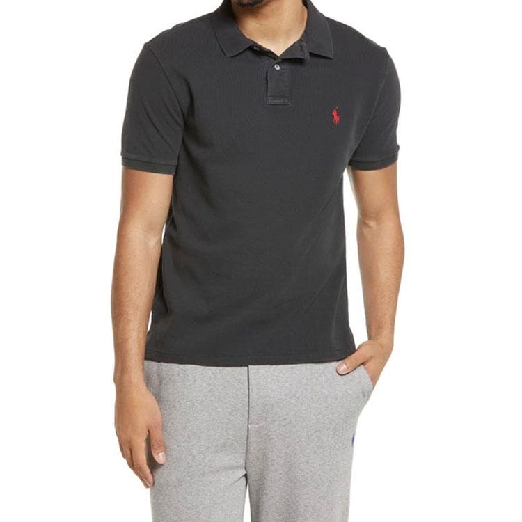 Polo Ralph Lauren SS22 Solid Color Small Logo Embroidered Short Sleeve Polo Shirt Men tops Black 710814416001POLO