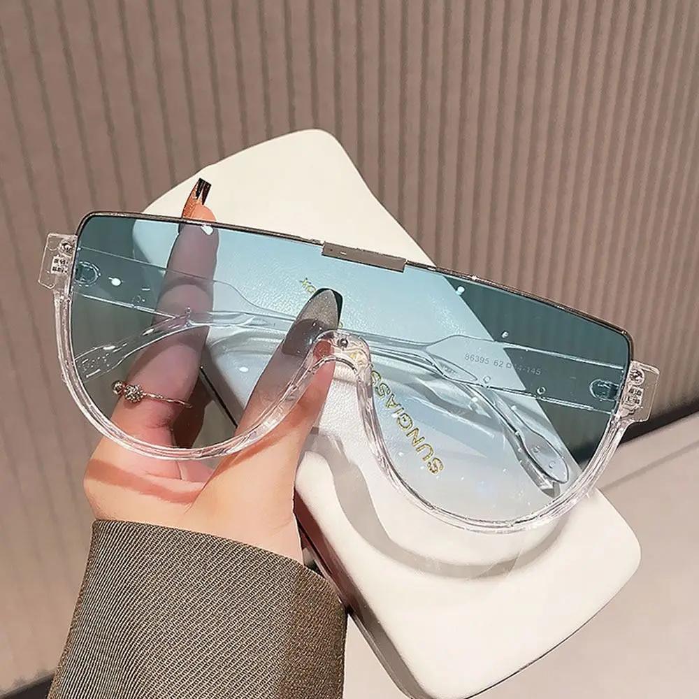 

New Design Monoblock Semi-Round Sunglasses Designer Half Frame Goggle Shades Outdoor Oversized Sun Glasses For Women & Men