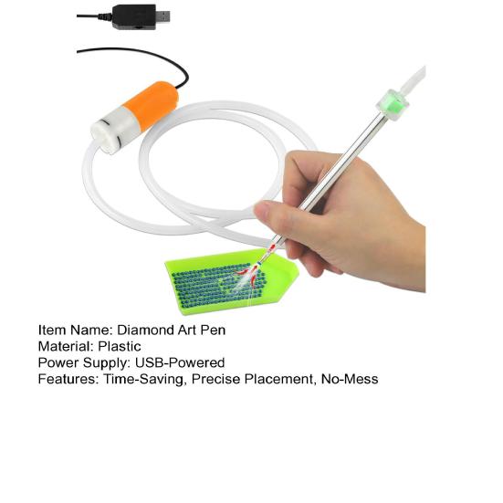 Vacuum Diamond Art Pen Electric Diamond Placement Tool Wax-Free USB Powered Diamond Art