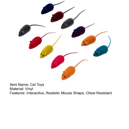Squeaky Cat Toys Realistic Mouse Shape Interactive Chew Toy with Gnawing Sound Cat Play Teething Toys for Indoor Cats Energy Relief and Fun