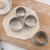 3pcs/Set, Stainless Steel Biscuit Pastry Wrap Dough Cutter, Fondant Mold, Cookie Maker, Round Baking Accessories