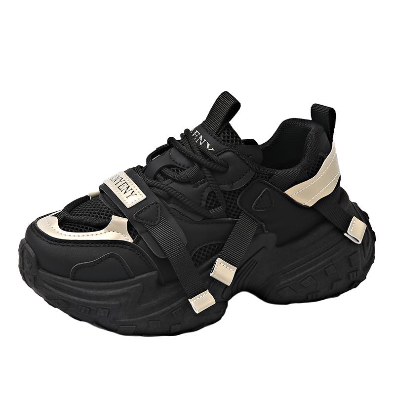 Women'S Platforms Ladies Casual Sports Shoes Chunky Sneakers Breathable Mesh Sports Woman Fashion Lace Up Thick Sole Casual Shoe