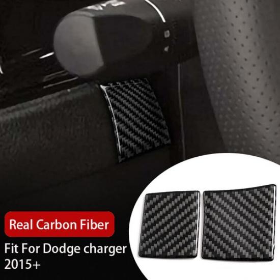 2x Real Carbon Fiber Steering Wheel Side Panel Cover Trim For Dodge Charger 15+