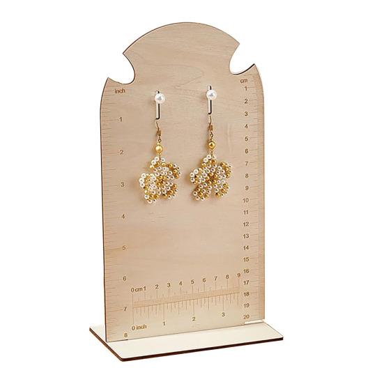 Earring Measurement Display Stand Stable Non-Slip Smooth Edge Pre-Drilled Holes Easy Assembly Wooden Ear Stud Stand Earring Organizer Frame