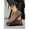 Men's Trendy Leather Shoes, Outdoor Workwear, Retro Stitching, Mid To High Cut, Fashionable and Casual Men's Leather Shoes
