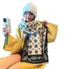 Autumn and winter new imitation cashmere scarf women's thickened cashew flower hair pulling shawl jacquard scarf large
