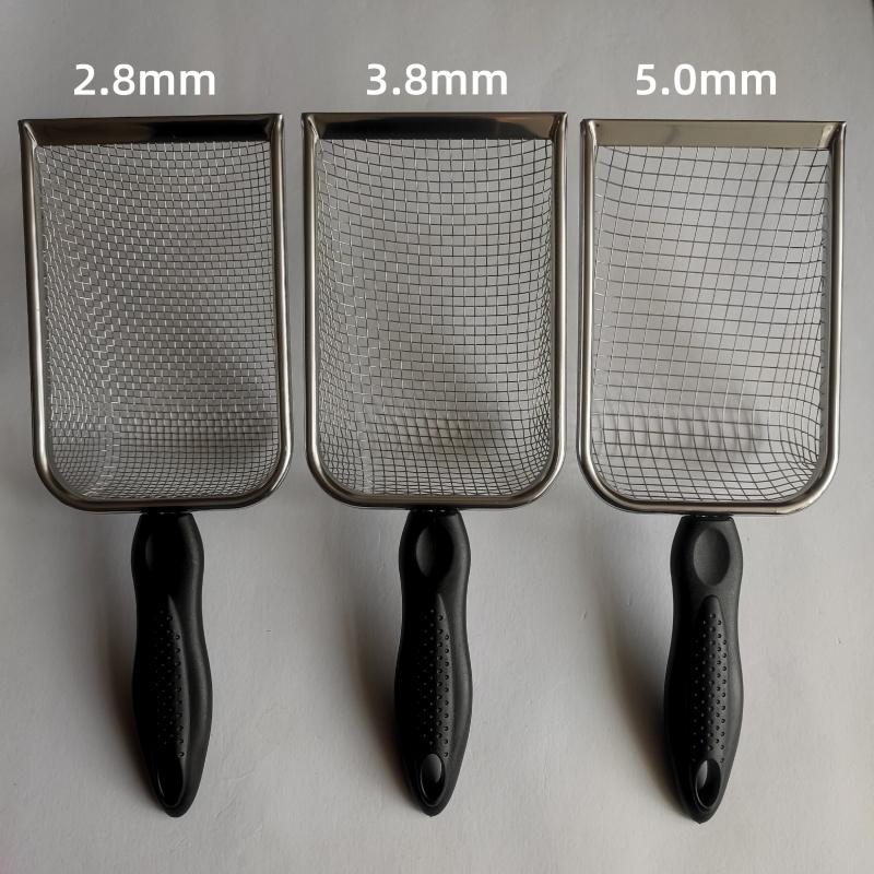 Cat Litter Shovel Stainless Steel Reptile Sand Substrate Shovel Clean Up Feces Fine Mesh Sifter For Bedding Cat Litter Scoop