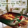 Crystal Velvet Square Rug Custom NameCristiano Ronaldo Pattern Non Slip Home Floor Decor Rug