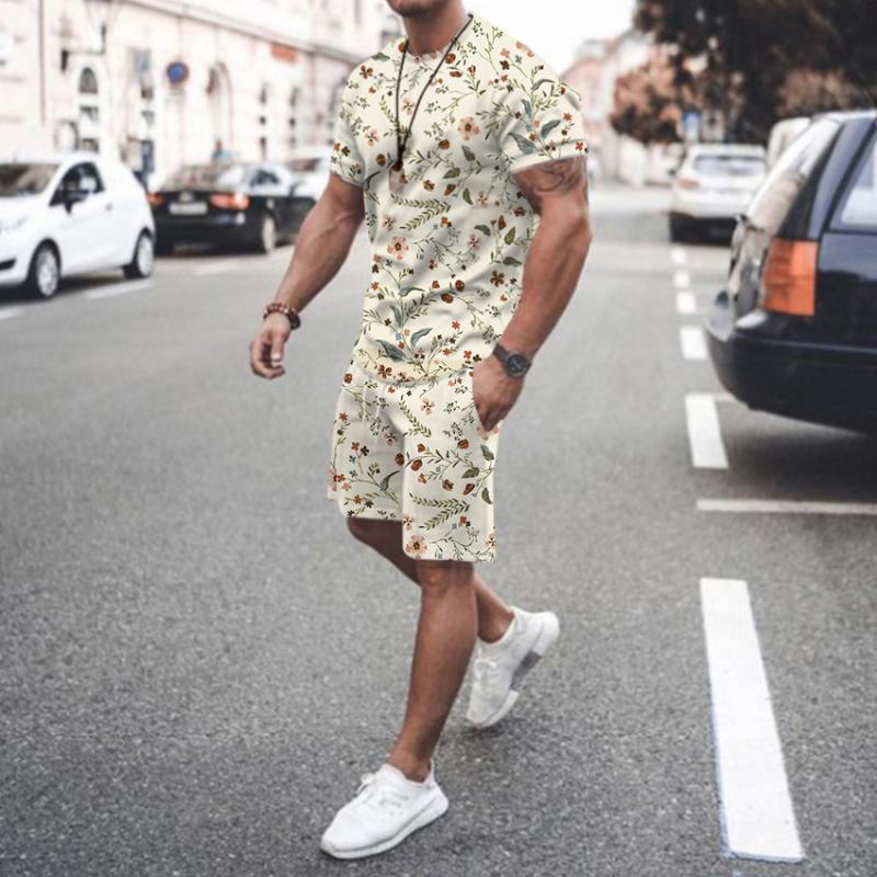 2024 Hawaii T-shirt and Shorts Men's and Youth Two-piece Set Summer New Vacation Set Fashionable Street 3D Printing Set