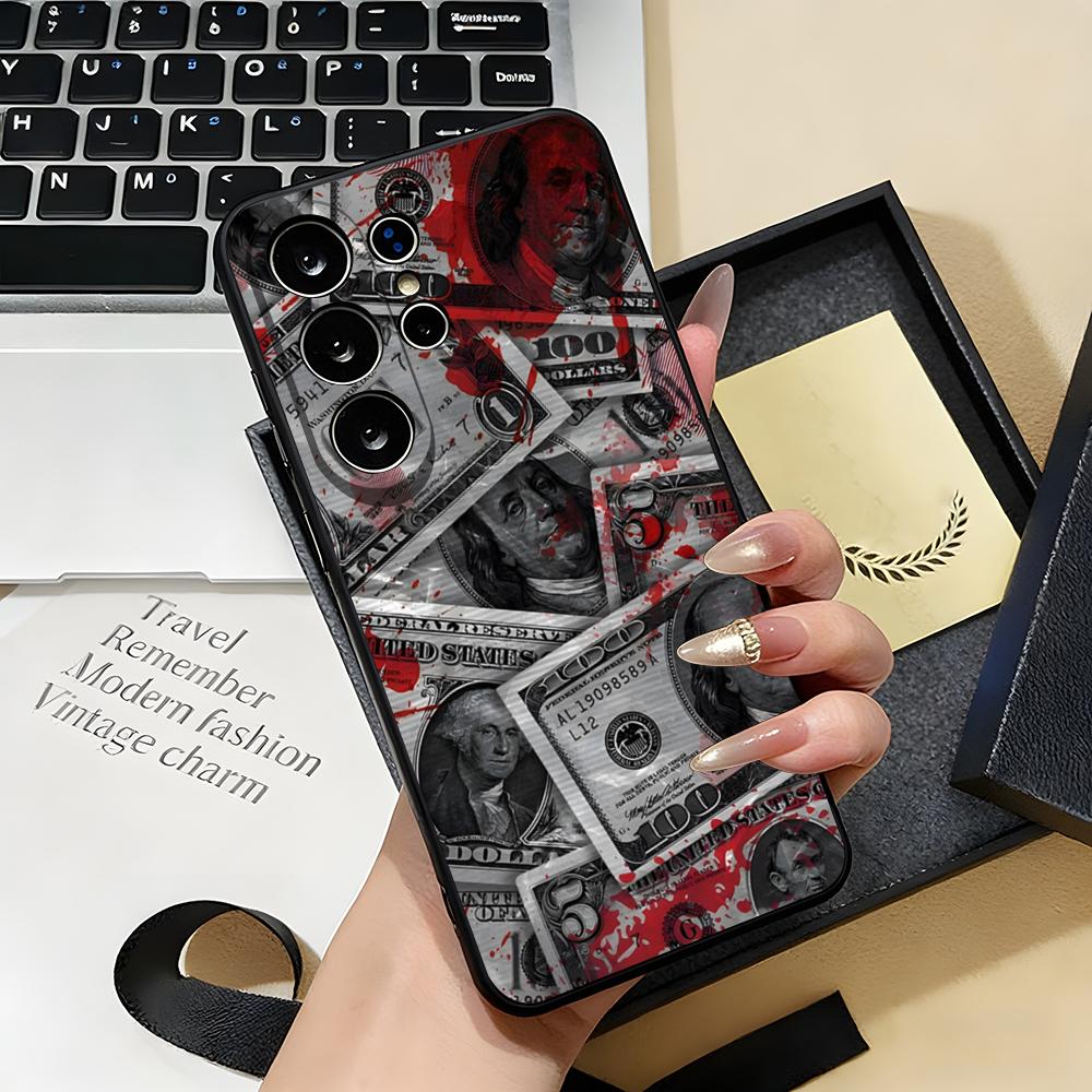 

Graffiti Money Pattern Phone Case For Samsung S26 S25 S24 FE S23 S22 S21 Plus S20 Ultra Note20Ultra Black Soft Shell Galaxy S21 FE 5G