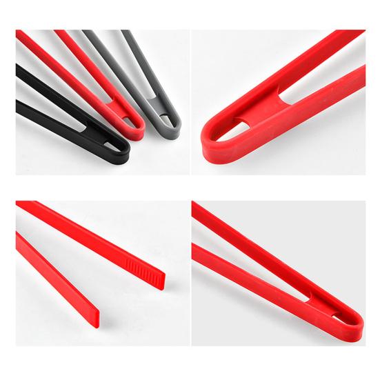 Heat-Resistant Silicone Food Tongs Non-Slip Kitchen Utensil for Bread Steak BBQ Dishwasher Safe Ergonomic Grip for Home Outdoor Grilling