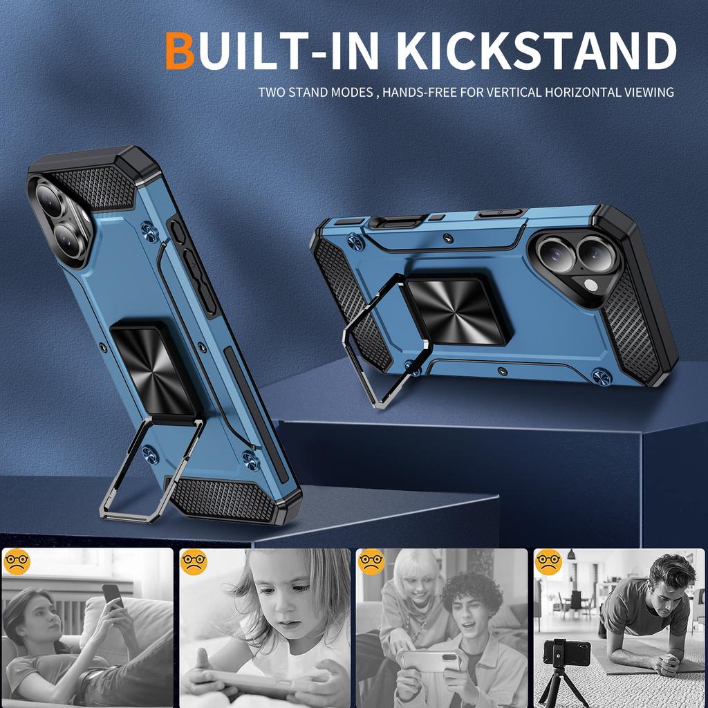 For iPhone 16 Case Military Grade Anti-Drop TPU+PC Phone Shell