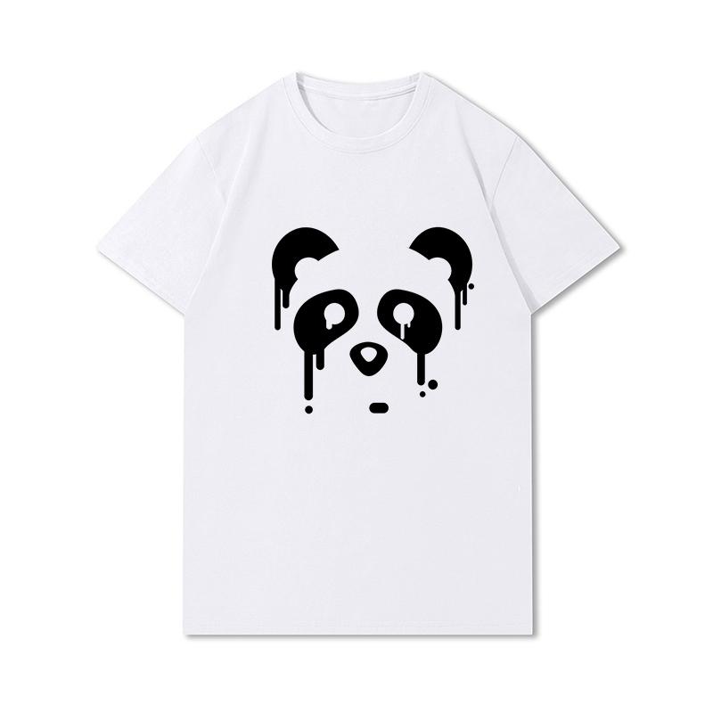 S-3XL 100 mønstre Sommerhvite T-skjorter for kvinner Trykt Uformelle korte ermer Topper O-hals T-skjorter